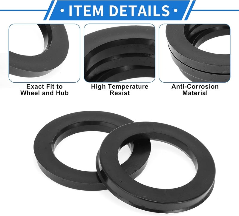 VekAuto 93.1mm to 64.1mm Car Wheel Hub Centric Rings Black Polycarbonate Wheels Center Shaft Shock Absorbing Hubrings 4 Pcs - Image 5